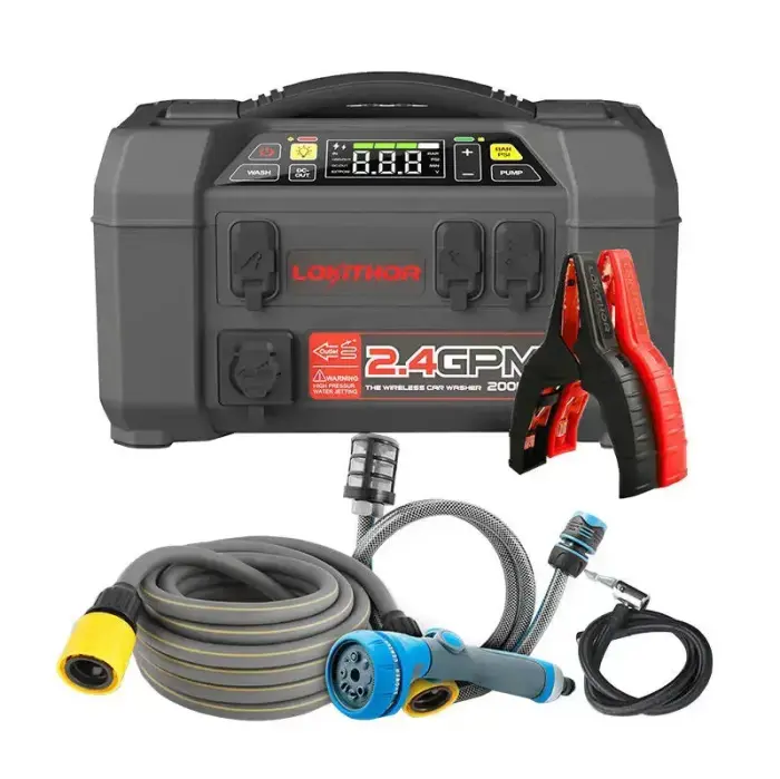 Lokithor AW401 Jump Starter / Booster 2500A + Powerbank 20000mAh + Compressor + Flash Light + Power Wash 5-in-1 Device Photo 2