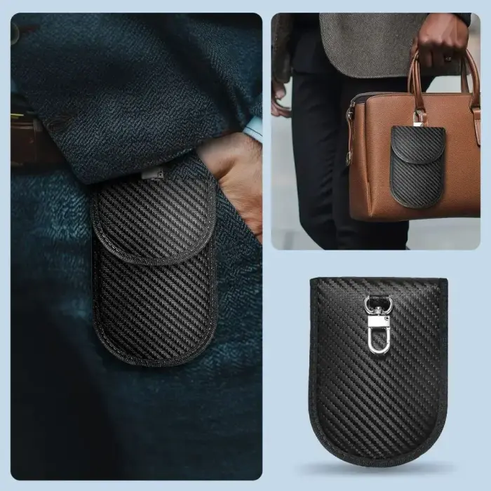 KLATKA FARADAYA TECH-PROTECT KLR100 POUCH KEYLESS RFID SIGNAL BLOCKER CASE CARBON BLACK Foto 7