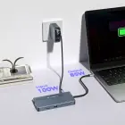 USB-C Hub 14 in 1 Wozinsky WDS03Y5S Multifunctional, Aluminum, for 3 Monitors, with 15 cm Cable - Gray Фото 6