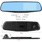 Car Dash Cam DVR-01 Mirror 4,0 inches + rear camera Foto 3