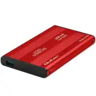 Qoltec Aluminium External Hard Drive Case HDD SSD 2.5'' SATA3 | USB 3.0 | Red Foto 1