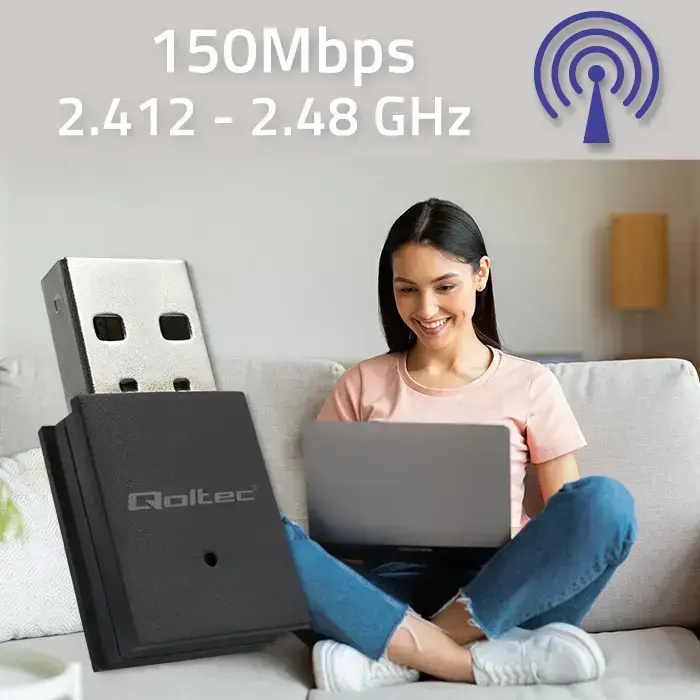 Qoltec Wireless Mini Bluetooth USB WiFi Adapter Photo 2