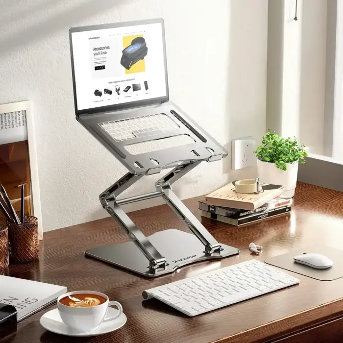 Wozinsky WRS-CPY75DSS Aluminum Laptop and Tablet Stand + Free Smartphone Stand - Silver Photo 34