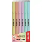 Teksta marķieri KORES HIGH LINER PASTEL, komplekts - 6 krāsas Foto 1