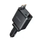 Orico Twin Reach 45W USB-A + USB-C Car Charger with Two Retractable USB-C Cables - Black Foto 1