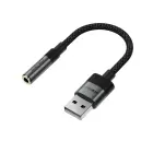 Acefast J13 USB-A to 3.5mm mini jack adapter - black Photo 1