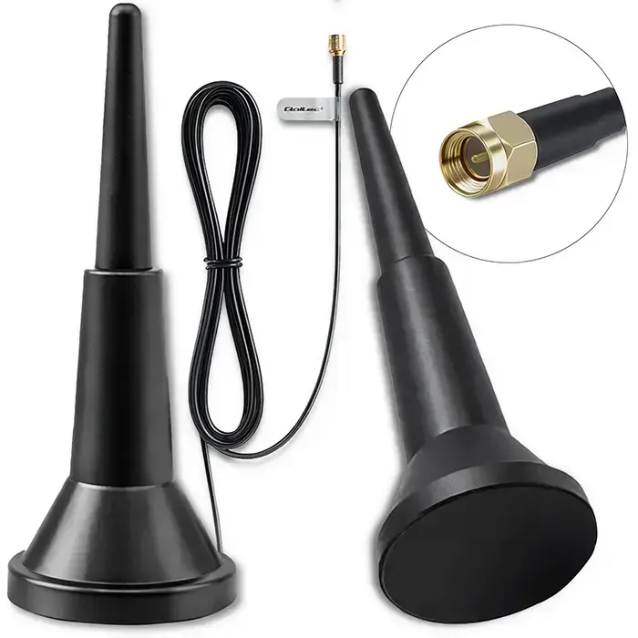Qoltec 4G LTE antenna with magnetic base | 5dBi | indoor | omnidirectional |600-2700 MHz | SMA | 3m Foto 4