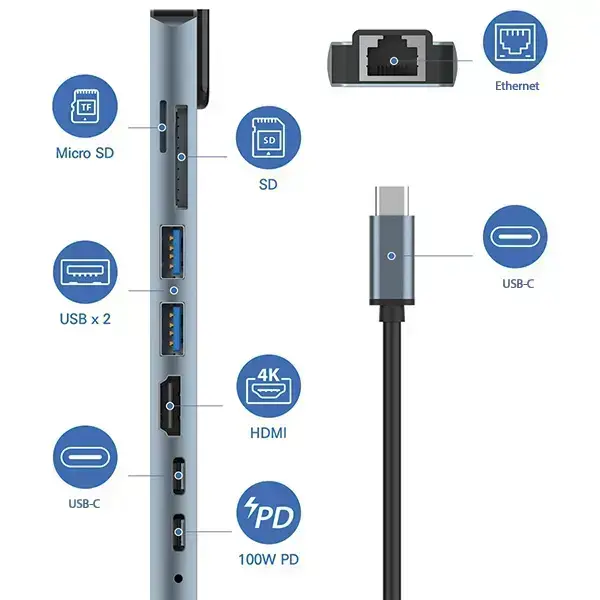 Araree Multi Hub 8w1 AM81 black AR60-01379A Фото 6