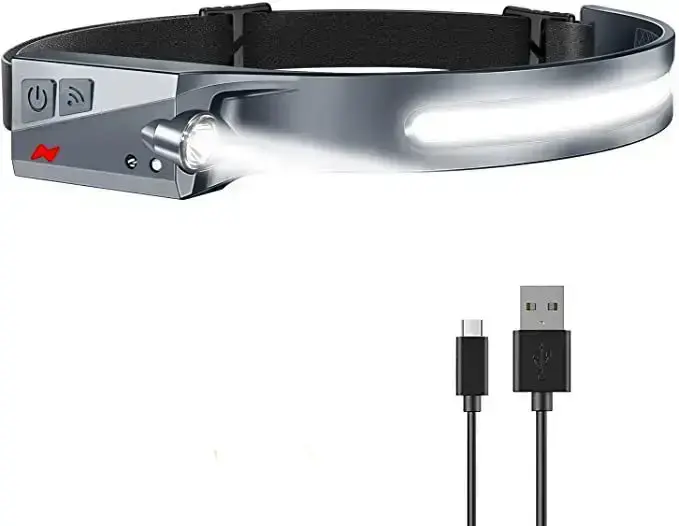 LED headlamp with IPX4 motion sensor USB-C 1200 mAh - black Photo 7