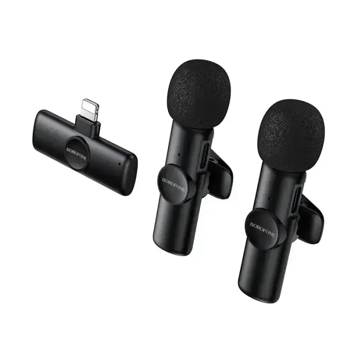 Borofone Lavalier wireless microphone BFK16A Winner Lightning black - 2 pieces Photo 3
