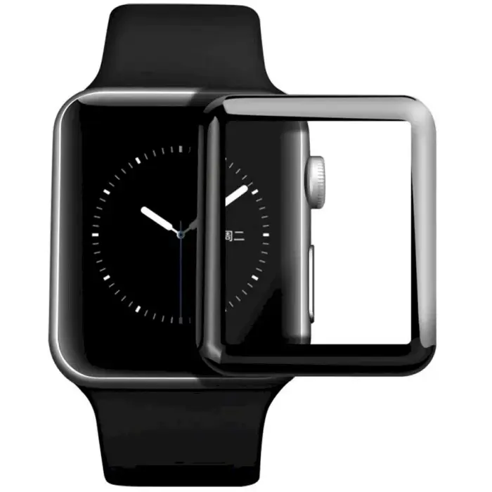 Fusion ceramic glass 9D aizsargstikls pilnam ekrānam Apple Watch 1 | 2 | 3 38mm melns Foto 4