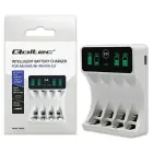 Qoltec Battery Charger for Ni-MH type R03 AAA R6 AA | LCD | USB-C cable | White  Photo 10