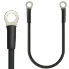 Qoltec Battery cable with connector terminals | Cable with eyelet | 20 cm | Black  Photo 1