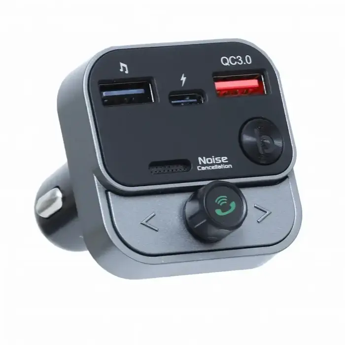 ART transmiter FM bluetooth 5.0 + USB A QC3.0 + Typ C (total 30W) FM-84B black Фото 4