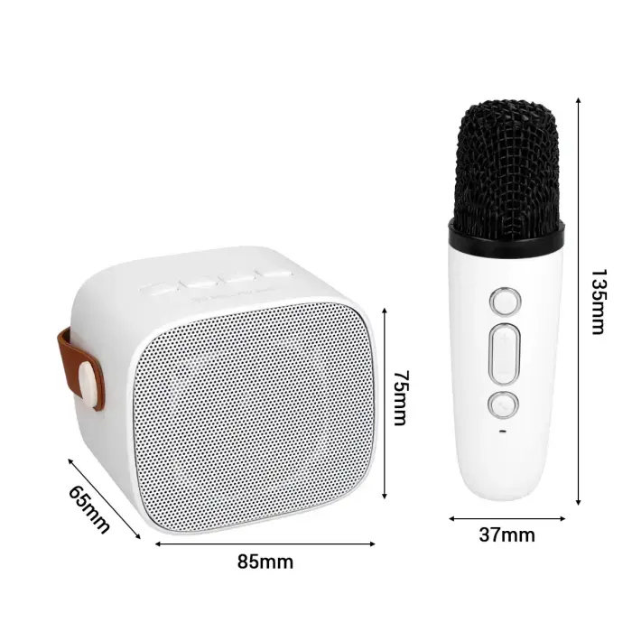 Blavec Portable Bluetooth Speaker WS-07 Karaoke Party - 5W with 2 microphones (WS07-2MW) white Photo 7