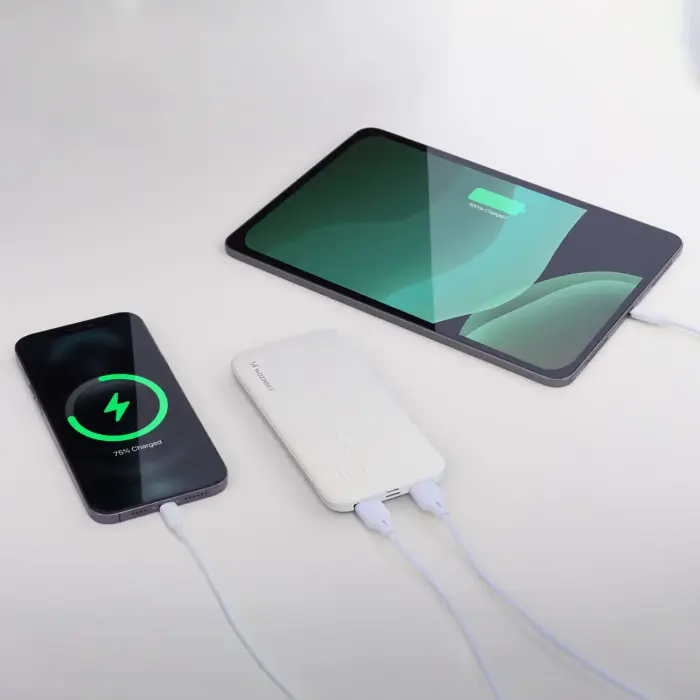 Wozinsky ārējais akumulators (powerbank) Li-Po 10000mAh 2 x USB balts (WPBWE1) Foto 4