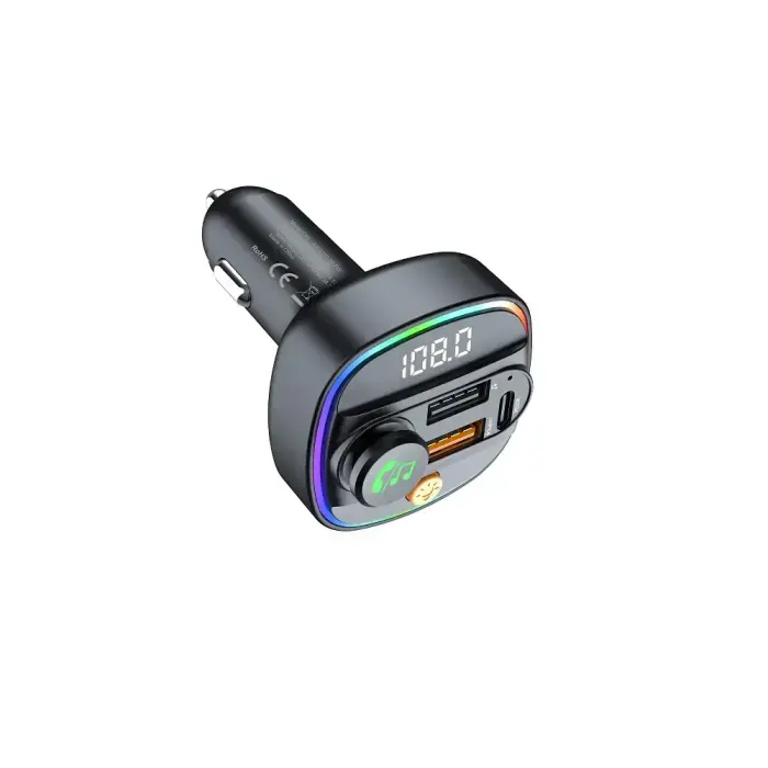 Devia transmitter FM Smart Bluetooth MP3 car charger PD 30W 1x USB-C 2x USB 3A black Фото 3