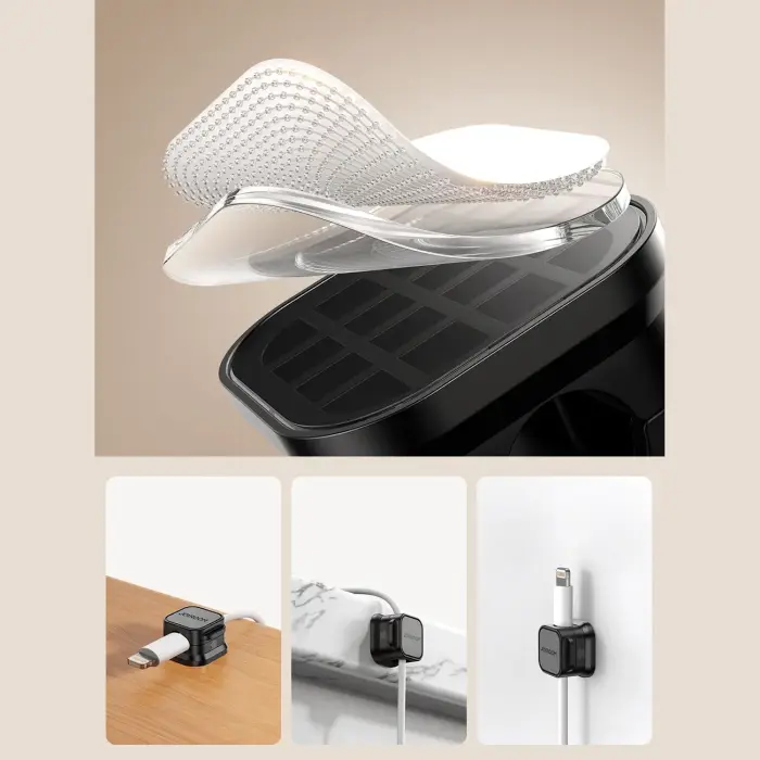 Joyroom JR-ZS368 magnetic cable organizer - black (6 pcs.) Фото 9
