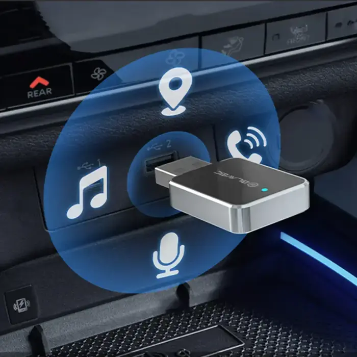 Blavec Adapter Carplay Android Auto bezprzewodowy BCP-02 - Bluetooth Wifi USB + adapter Typ C (CPAABCP02-BWUB) czarny Фото 3