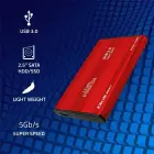 Qoltec Aluminium External Hard Drive Case HDD SSD 2.5'' SATA3 | USB 3.0 | Red Foto 2