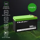 Qoltec AGM battery | 12V | 9Ah | Maintenance-free | Efficient| LongLife | for UPS, security Фото 3