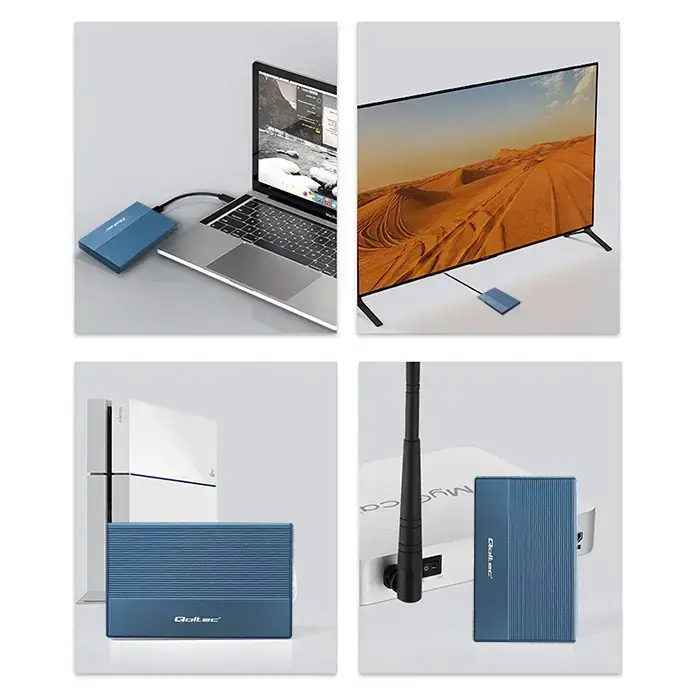 Qoltec Aluminium Enclosure | SSD HDD 2.5'' drive | SATA | USB 3.0 | Super speed 5Gb/s | 2TB | Blue Photo 7