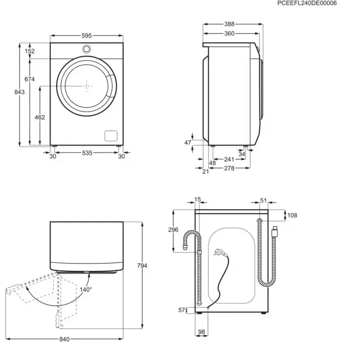 Electrolux PerfectCare 600 veļas mašīna, 4kg Foto 2