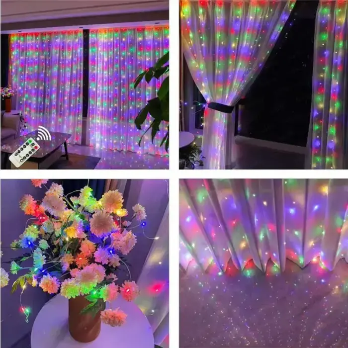 LED CURTAIN (200 LED LAMPS) 3Mx2M MULTICOLOR Foto 2