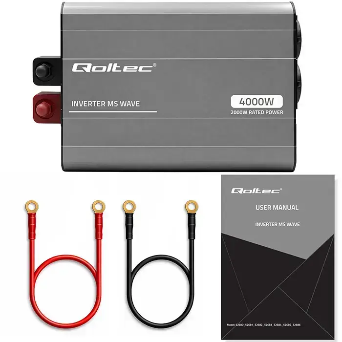 Qoltec MS Wave Voltage Converter | 12V to 230V | 2000/4000W | USB | Compatible with LiFePO4, GEL and AGM batteries Photo 12