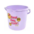 Декоративное ведро 10 л Ilvie "Emoji Best Day" Ø30x28 см, фиолетовое. Фото 1