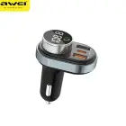 AWEI zestaw głośnomówiący C-843 z transmiterem FM, Bluetooth 5.0, MP3, 1xUSB+1xUSB-C czarny|black Фото 1