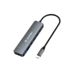 USB-C 6 in 1 Hub Wozinsky WHBC10Y4S Multifunctional, Aluminum, with 25 cm Cable - Gray Фото 1