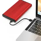 Qoltec Aluminium External Hard Drive Case HDD SSD 2.5'' SATA3 | USB 3.0 | Red Foto 3