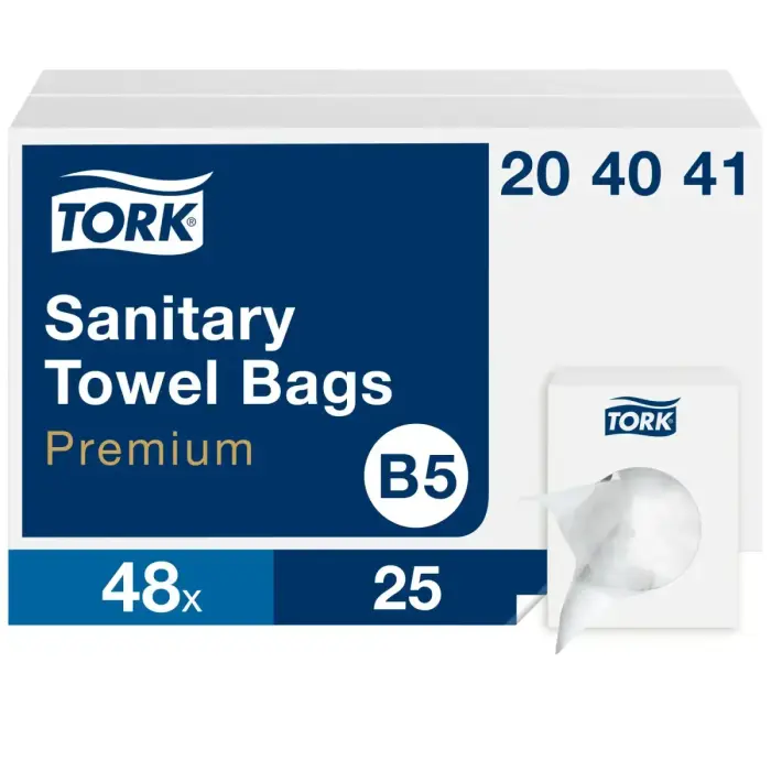 Sanitārie atkritumu maisi TORK B5, 25 gab./iepak., 7 x 26 cm, baltā krāsā, 204041 Foto 2