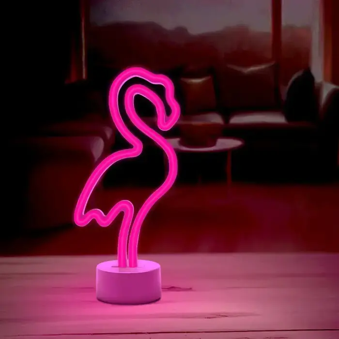 Neon LED on stand FLAMINGO pink USB-C FSC-11 Forever Light Фото 7
