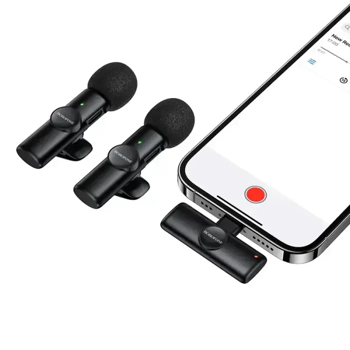 Borofone Lavalier wireless microphone BFK16A Winner Lightning black - 2 pieces Photo 2