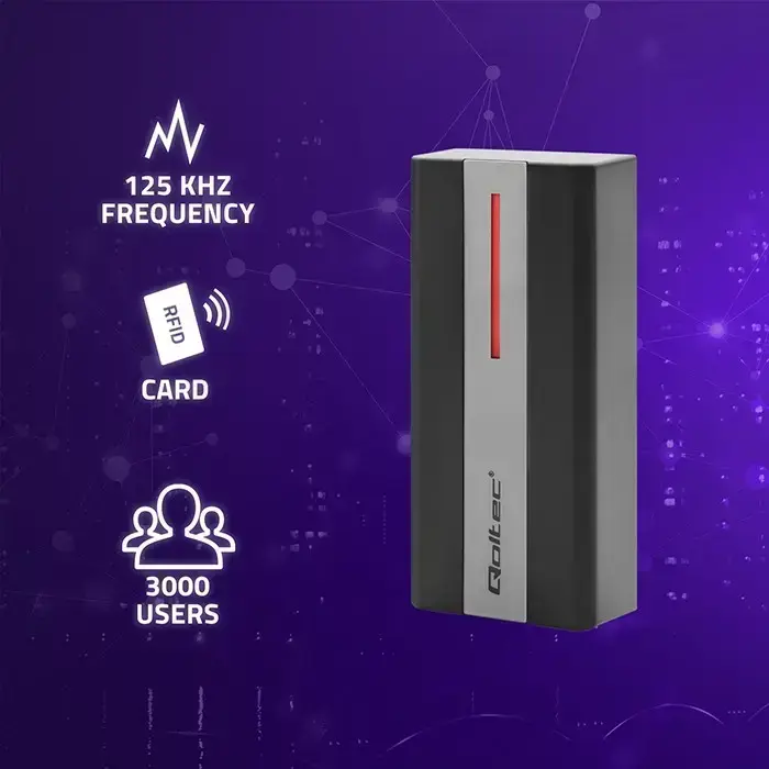 Qoltec Proximity RFID card and key fob reader | EM | Mifare | card | key ring | ABS Фото 2