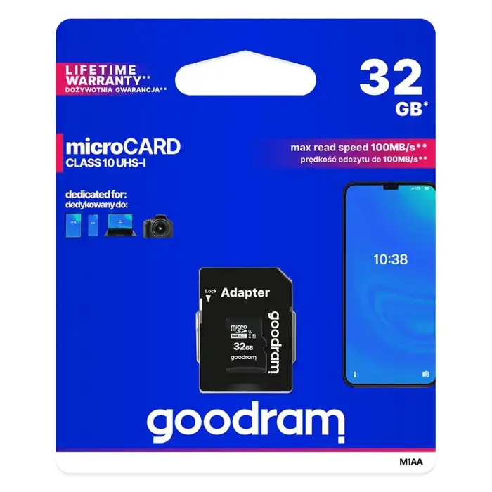 GOODRAM Memory MicroSD Card - 32GB with adapter UHS I CLASS 10 100MB/s Фото 5