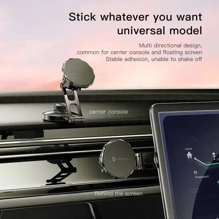 Magnetic car phone holder Forcell F-Grip IronSecure windshield / dashboard black Photo 11