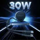 Orico Dual Stretch 60W USB-C Car Charger with Two Retractable USB-C + Lightning Cables - Black Foto 9