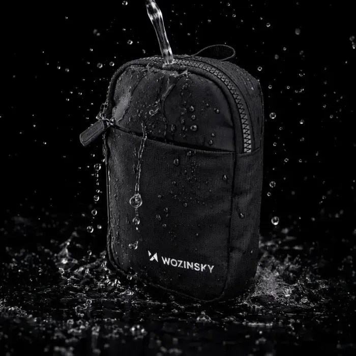 Wozinsky WMS-W1 Unisex Mini Shoulder Bag Waterproof Dual-Compartment for Phone - Black Photo 11
