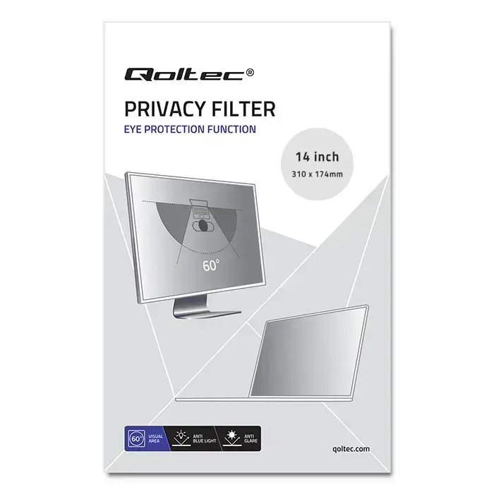 Qoltec Privacy filter 14" | 16:9 | Eye protection | Panoramic Foto 3