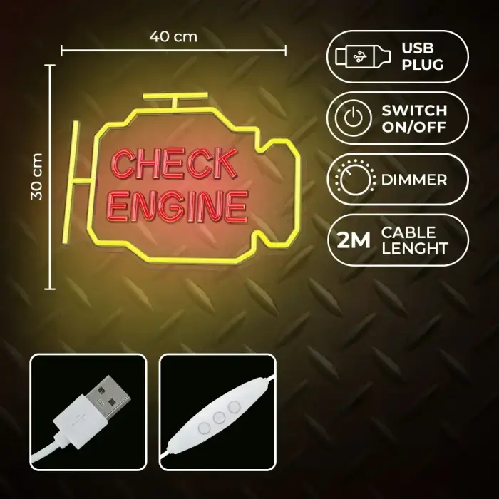 Neon PLEXI LED CHECK ENGINE yellow red NNE21 Neolia Photo 5