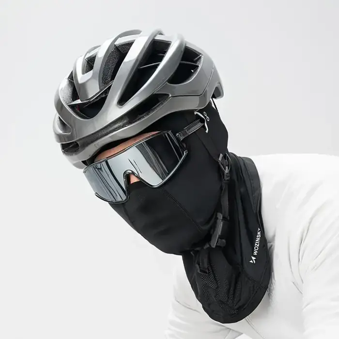 Wozinsky WKM-02B Balaclava Face Mask Motorcycle Bicycle Balaclava with Glasses Holes - Black Foto 6