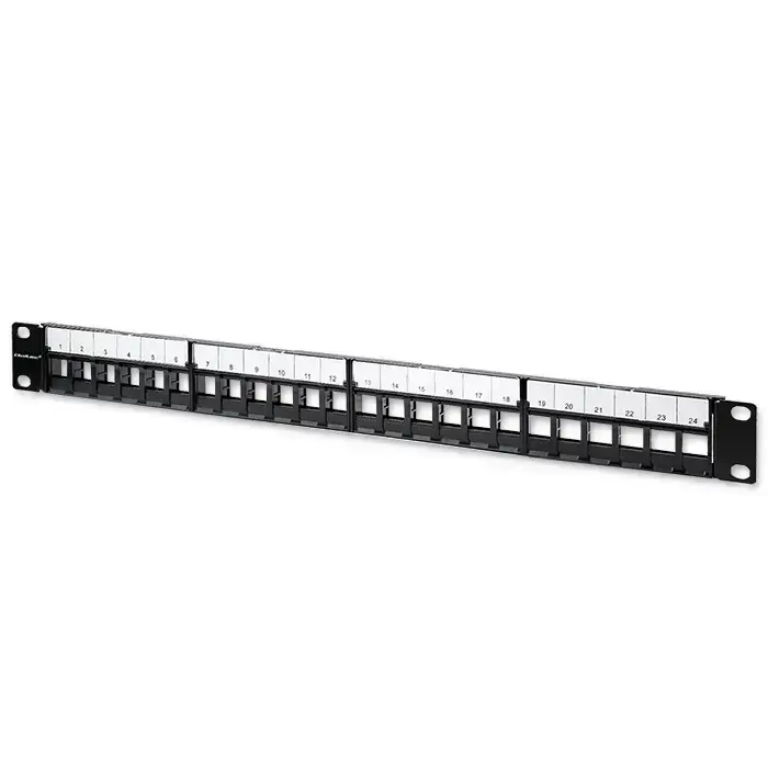 Qoltec Solid steel patch panel for 19'' rack | 24 ports | 1U | UTP | Black Foto 6