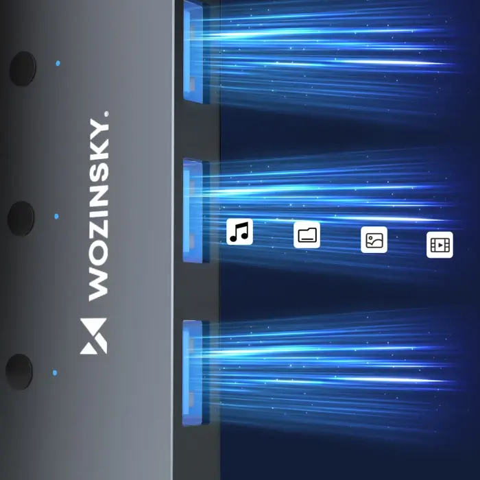 USB-A Hub Wozinsky WHS080YSS 4 x USB-A 3.0 with individual switches, aluminum, with 30 cm cable - gray Фото 6
