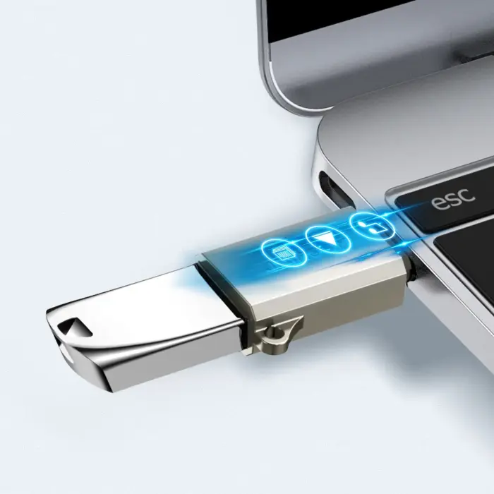 Joyroom S-H151 USB-C (male) | USB-A (female) Adapter with Lanyard Eyelet - Silver Фото 2
