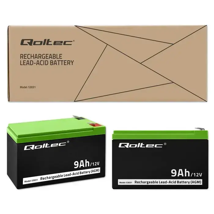 Qoltec AGM battery | 12V | 9Ah | Maintenance-free | Efficient| LongLife | for UPS, security Фото 7