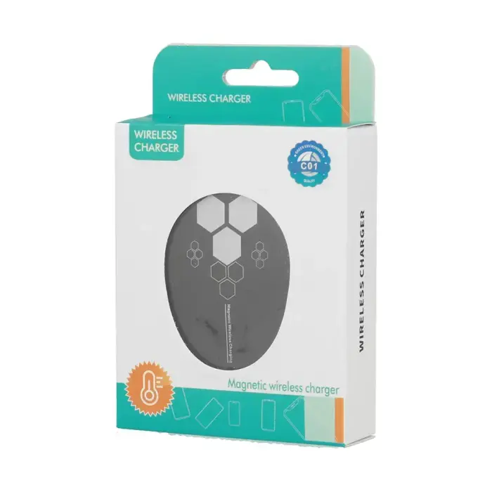 Wireless Induction Charger QI Universal Fast Charge magnetic - C01 15W Black (min.2A) Foto 5