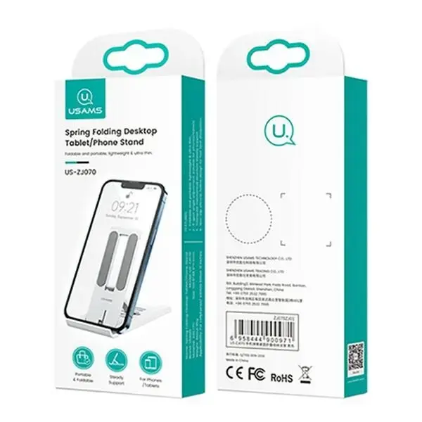 USAMS Uchwyt biurkowy na telefon|tablet biały|white ZJ070ZJ02 (US-ZJ070) Фото 7